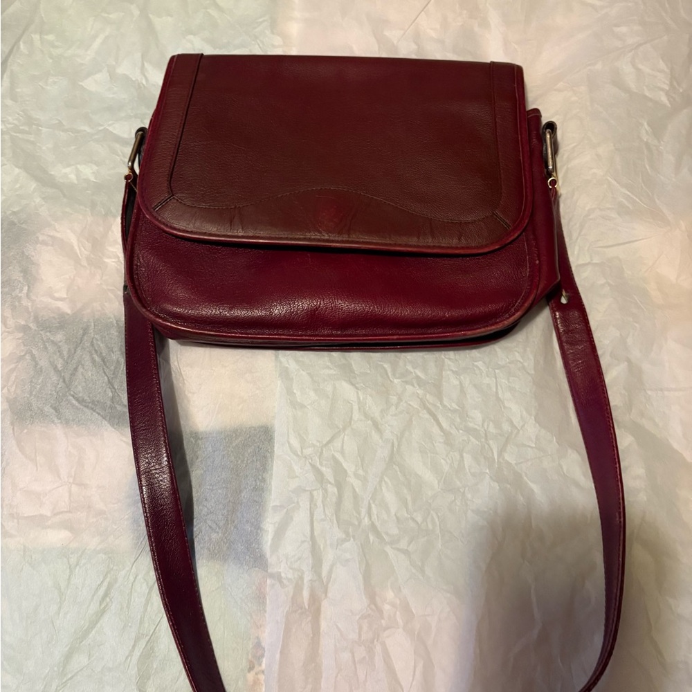 Dior Deep Red Leather Shoulder Bag